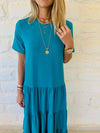 Teal Tiered City Dress