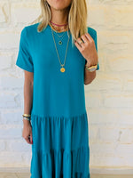 Teal Tiered City Dress