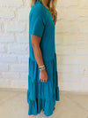 Teal Tiered City Dress