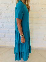 Teal Tiered City Dress