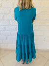 Teal Tiered City Dress