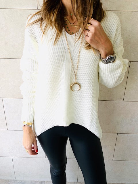 Ivory High Low Pullover