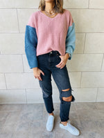 Rose Colour Block Pullover