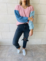 Rose Colour Block Pullover