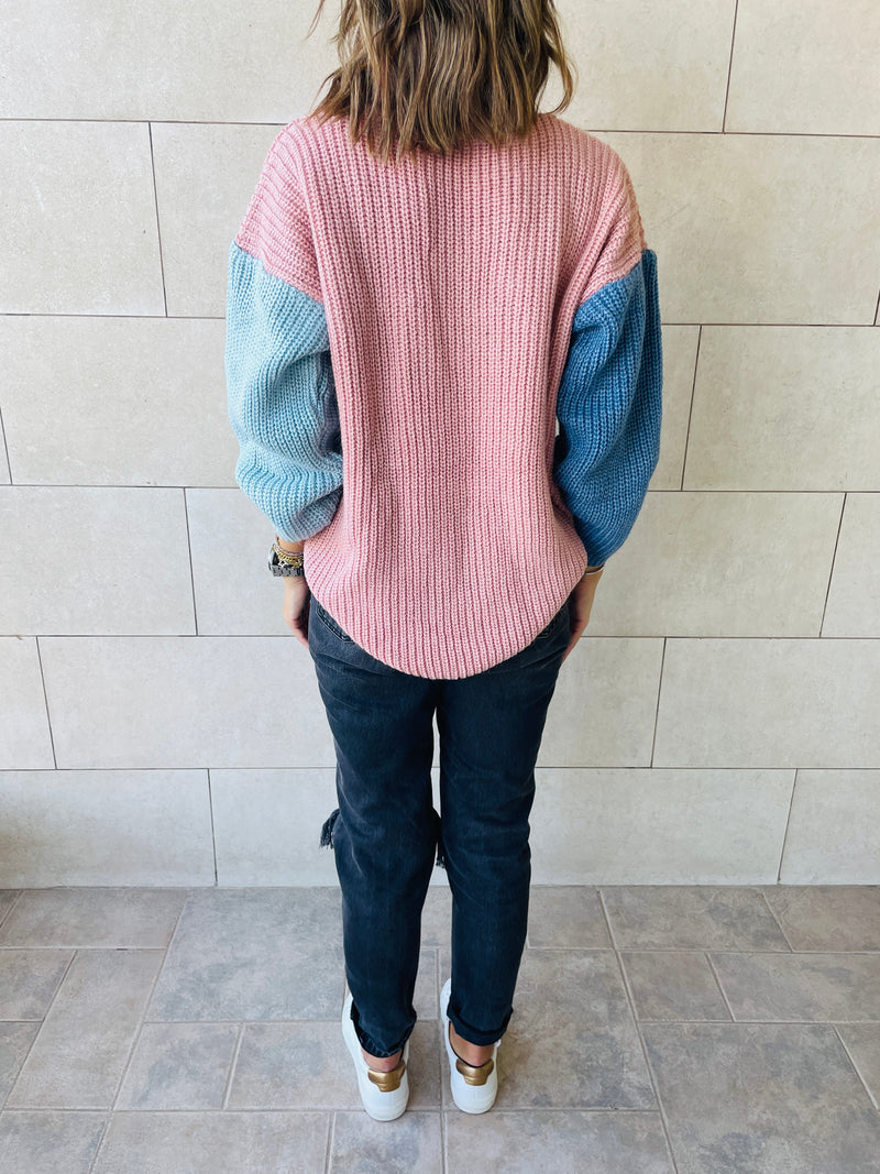 Rose Colour Block Pullover
