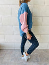 Blue Colour Block Pullover