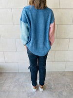 Blue Colour Block Pullover