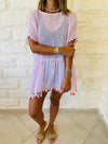 Blush Tassel Embellished Coverup