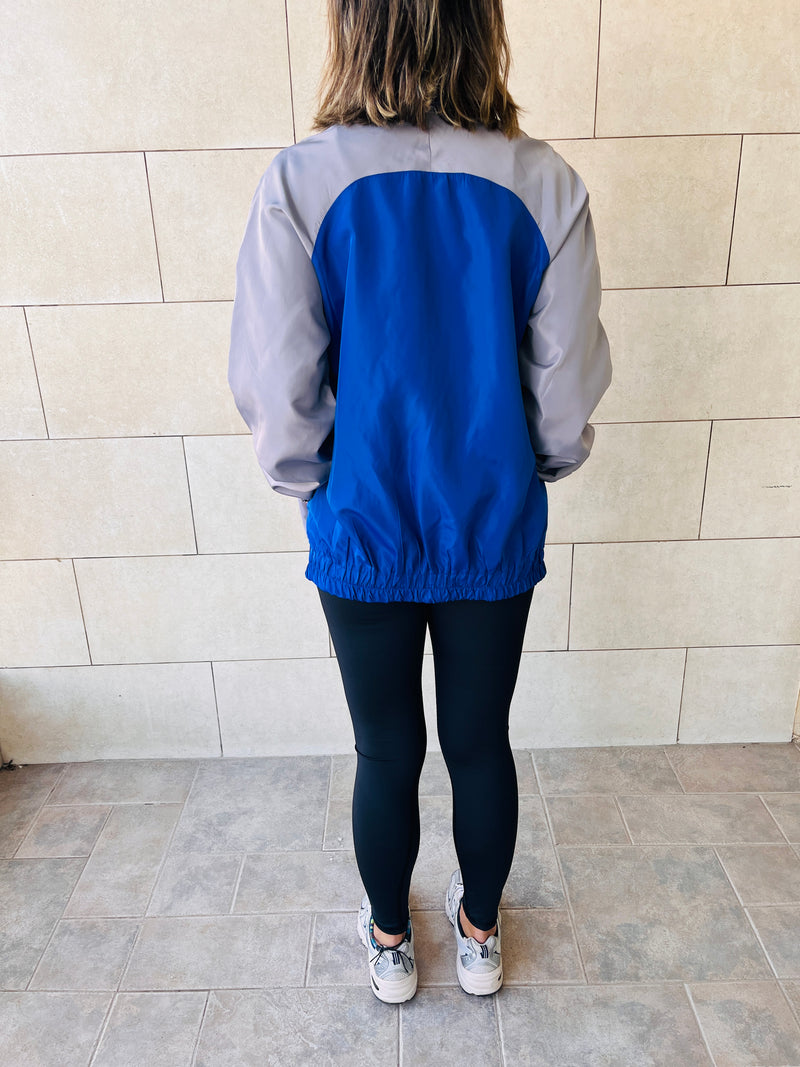 Blue Color Block Waterproof Jacket