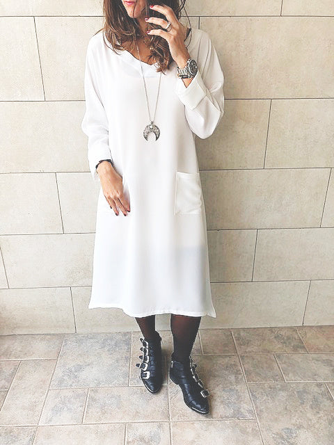 White Double Pocket Tunic