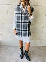 Grey Plaid Vest
