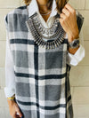Grey Plaid Vest