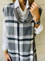 Grey Plaid Vest