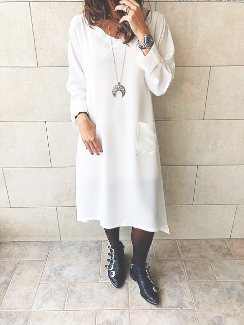 White Double Pocket Tunic