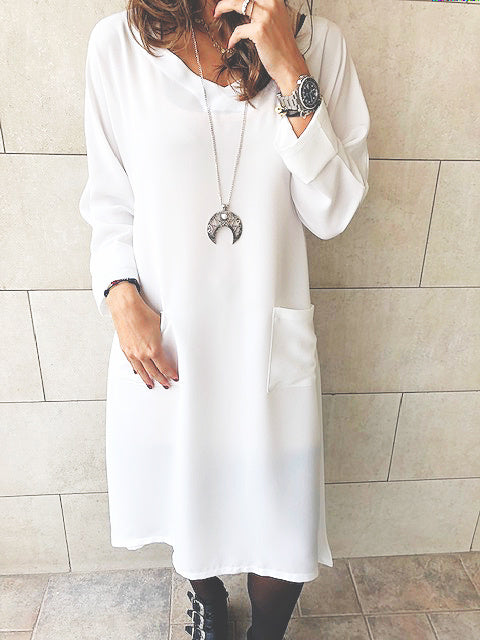 White Double Pocket Tunic