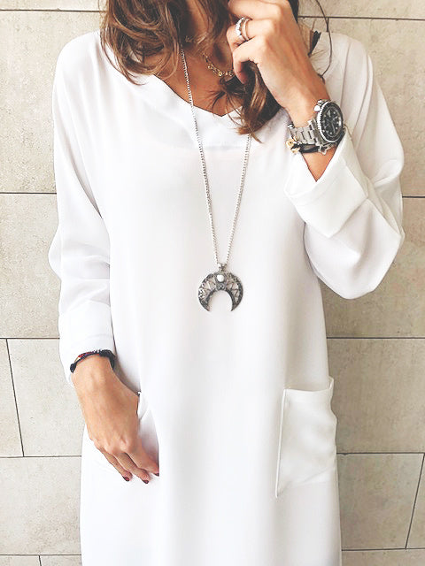 White Double Pocket Tunic