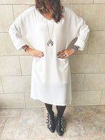 White Double Pocket Tunic