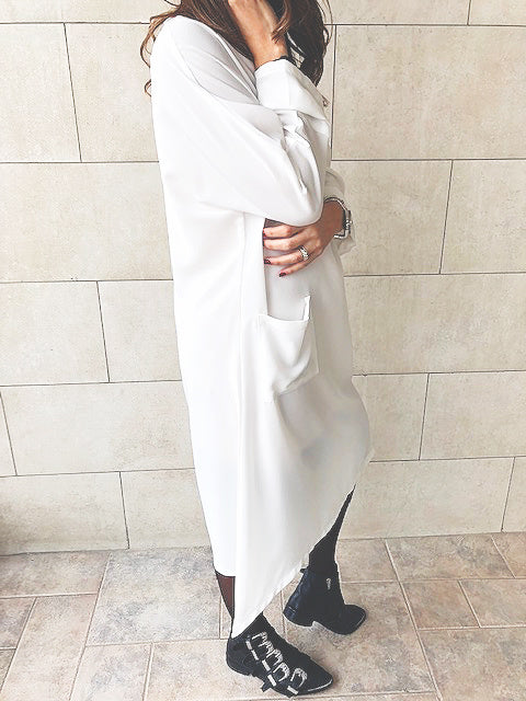 White Double Pocket Tunic