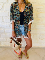Floral Chiffon Tribal Kimono