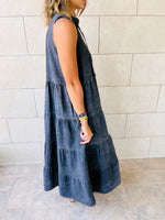 Grey Light Denim Maxi Dress