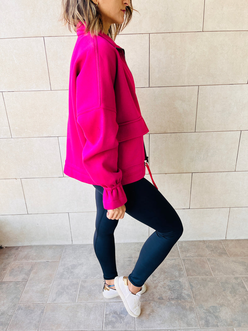 Fuchsia Lead The Way Fleece Line Jacket