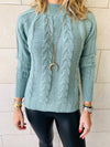 Mint Nordic Cable Pullover