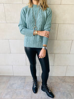 Mint Nordic Cable Pullover