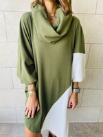 Olive Colour Block Tunic