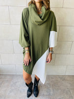 Olive Colour Block Tunic