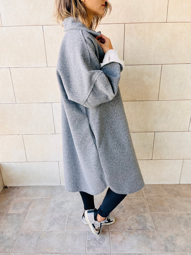 Grey All About Oversize Felt Jacket