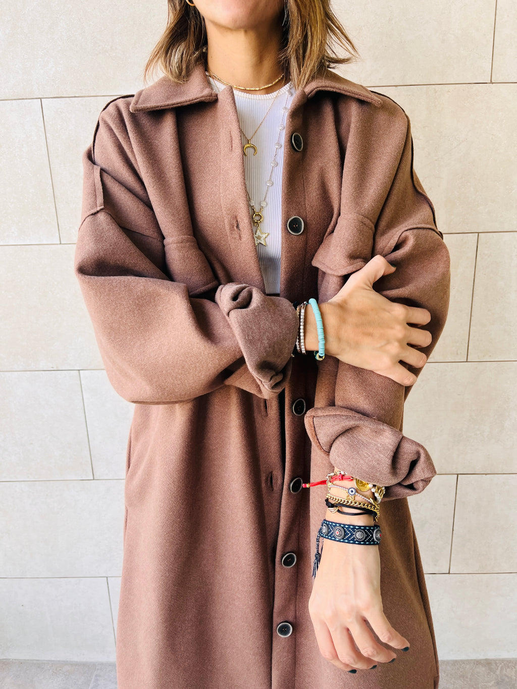 Cafe All About Oversize Felt Jacket