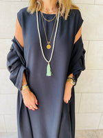 Green Pearl Tassel Necklace