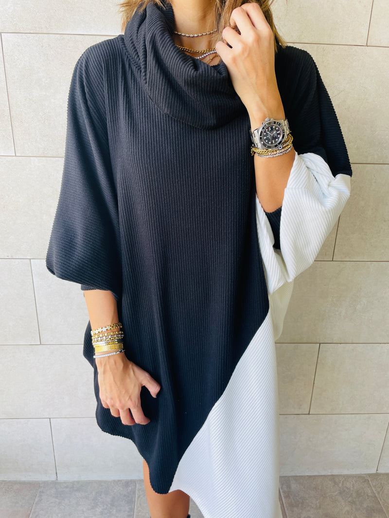 Black Colour Block Tunic
