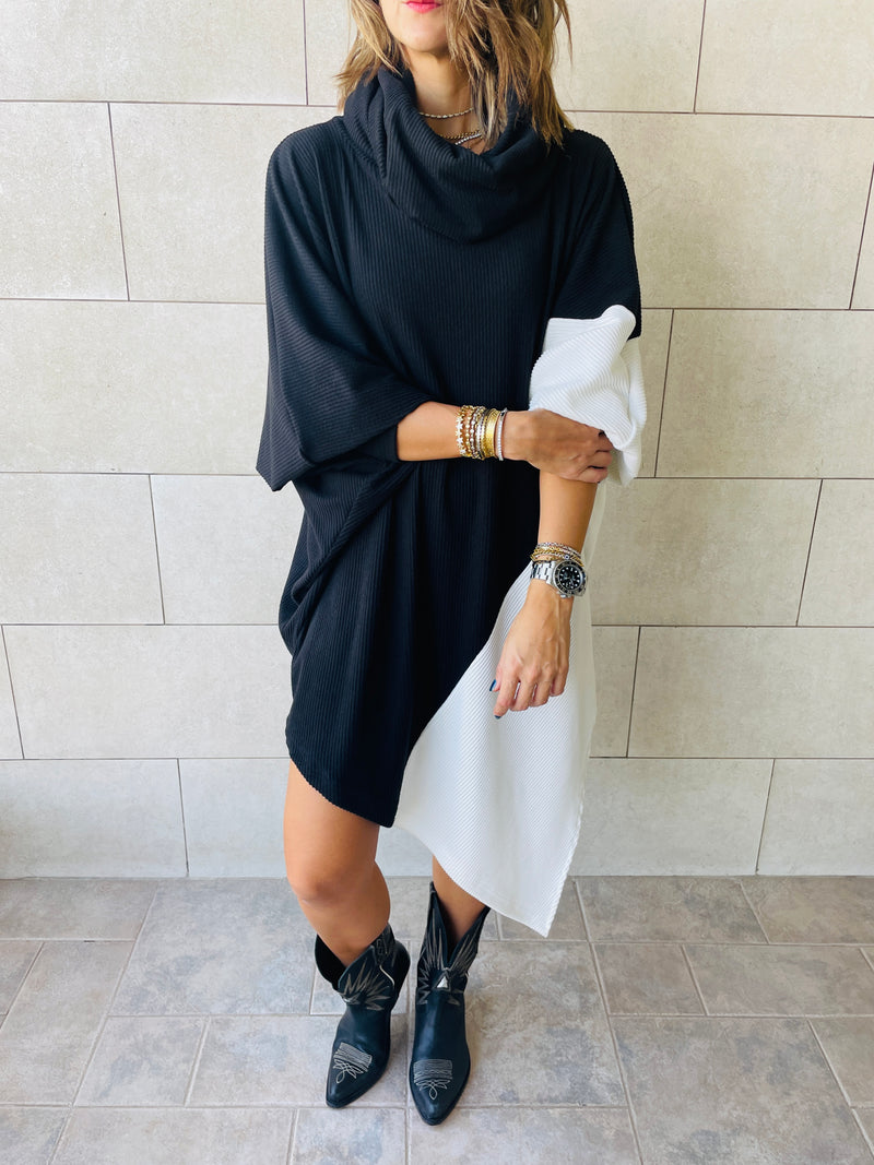 Black Colour Block Tunic