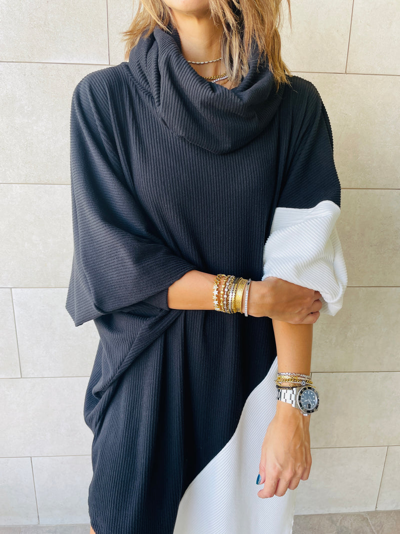 Black Colour Block Tunic