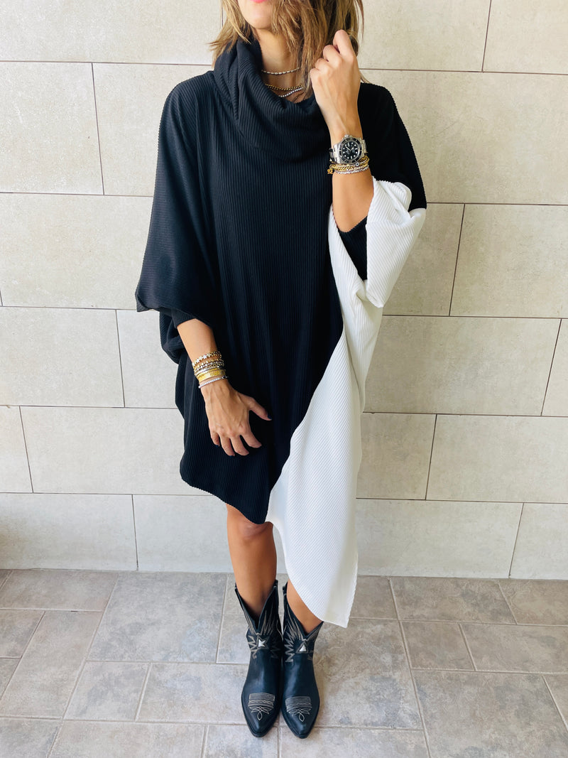 Black Colour Block Tunic