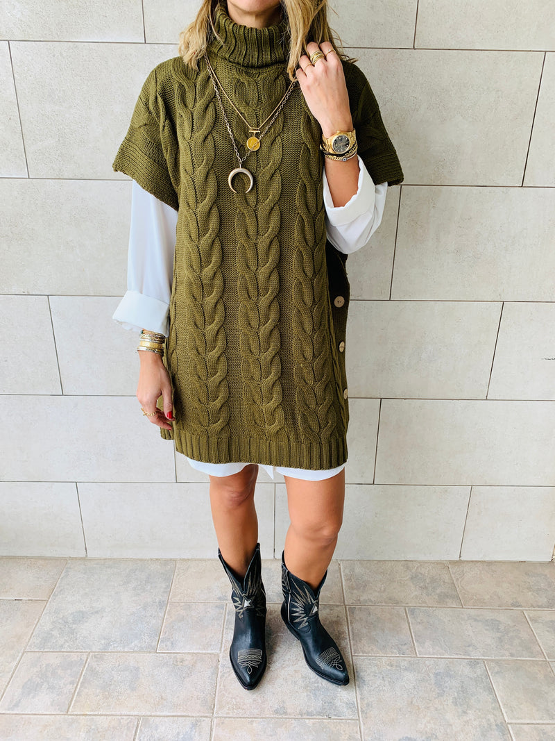 Olive Kate Cable Poncho
