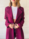 Burgundy Luxe Gold Button Coat