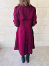 Burgundy Luxe Gold Button Coat