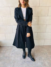 Black Luxe Gold Button Coat