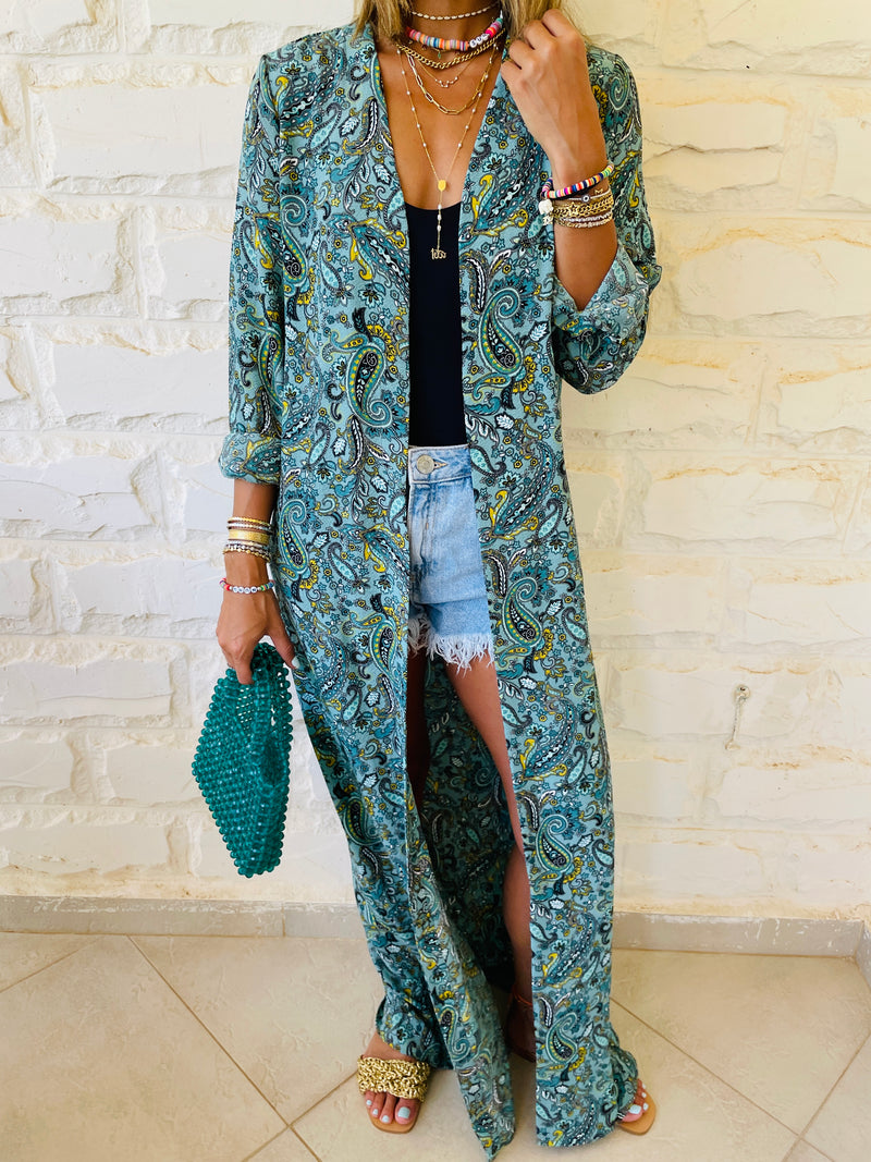 Longline Paisley Kimono