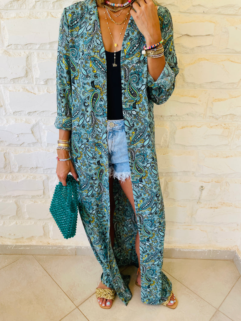 Longline Paisley Kimono