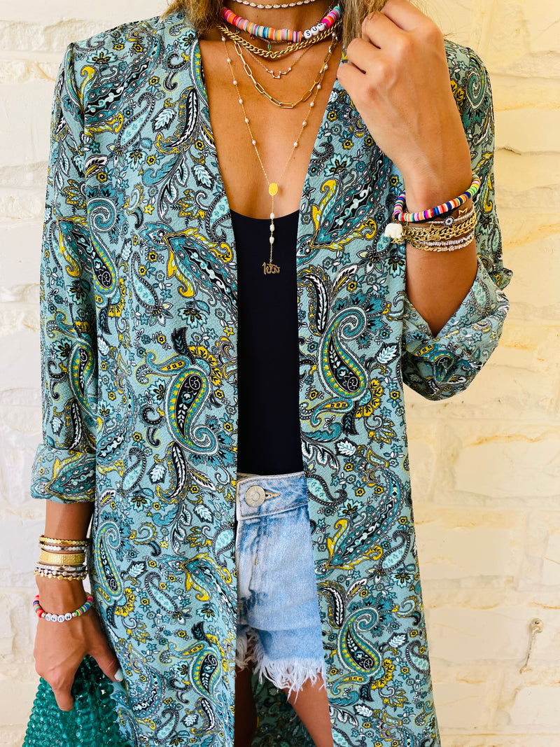 Longline Paisley Kimono