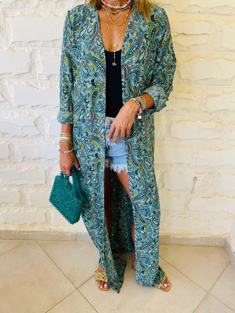Longline Paisley Kimono