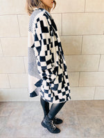 Statement Monochrome Fur Jacket Abstract Back