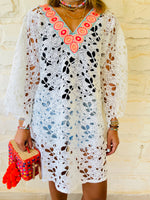 White Zakynthos Poncho