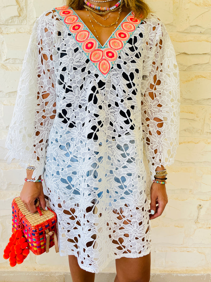 White Zakynthos Poncho