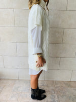 White Kate Cable Poncho