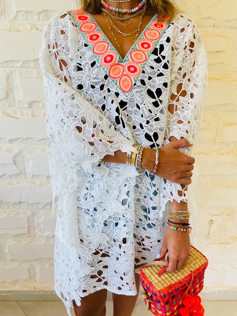 White Zakynthos Poncho