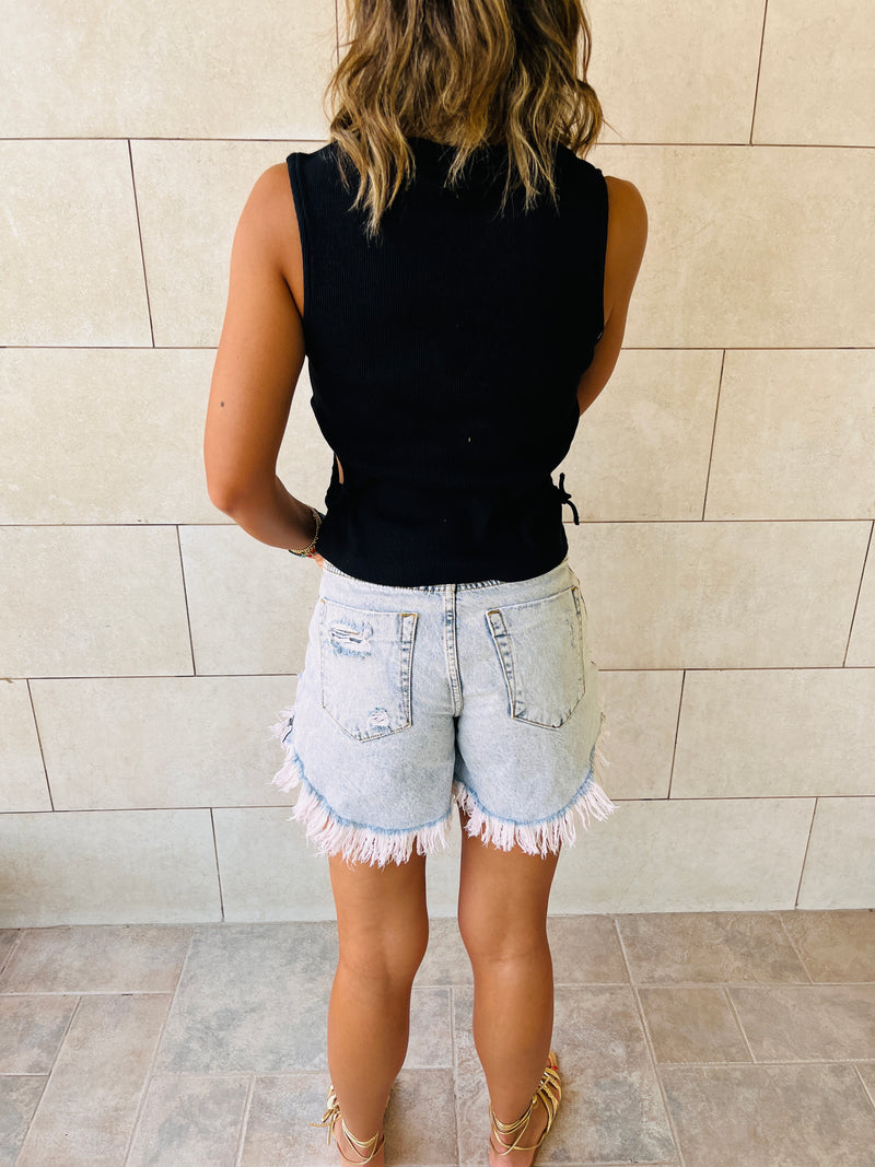 Black & Orange Cutout Top